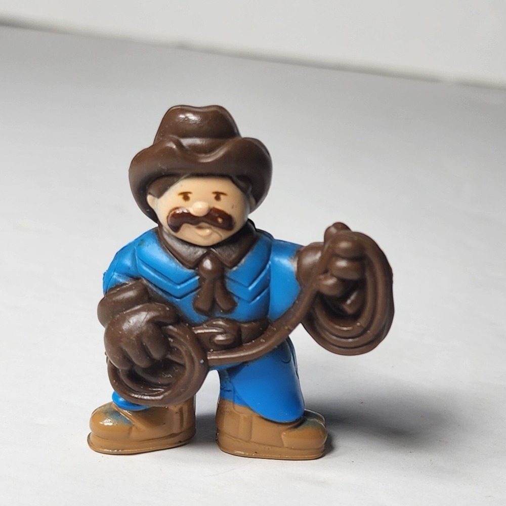 Lincoln Logs COWBOY Figure Town People Replacement Piece Cake Topper 2"